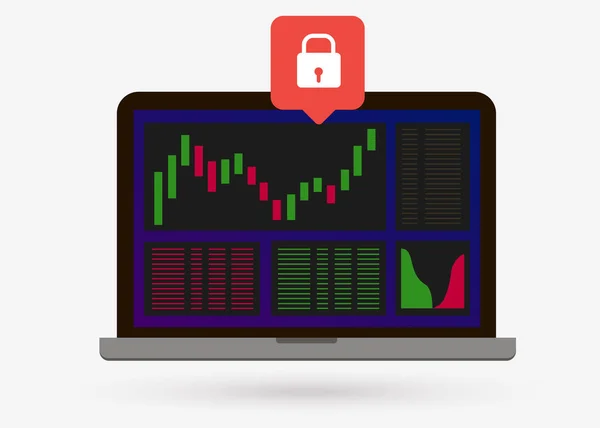 Strona logowania jest chroniony na kryptowaluta i giełda Forex. — Wektor stockowy