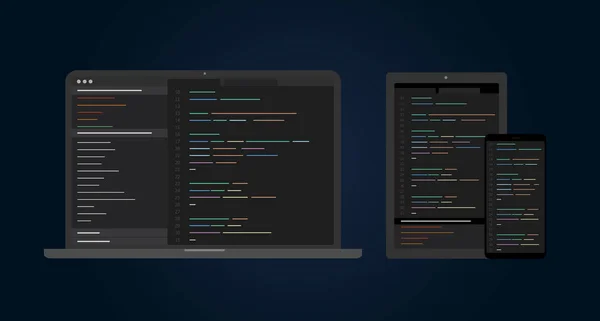 Vývoj softwaru pro více platforem a kódování — Stockový vektor
