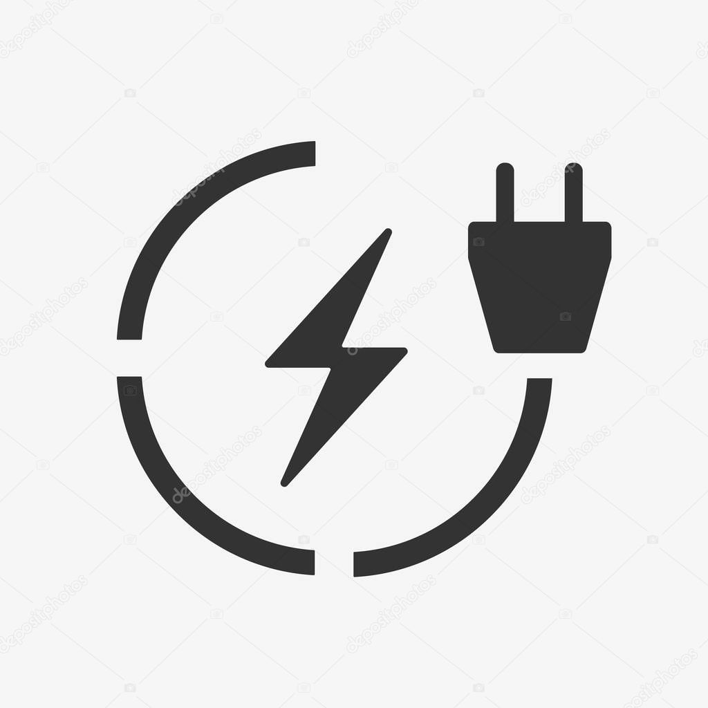 Electric Car Charging station flat icon. Electro power vehicle charge symbol.