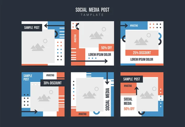 Bannière web carrée promotionnelle pour les médias sociaux. Modèle de modèle — Image vectorielle