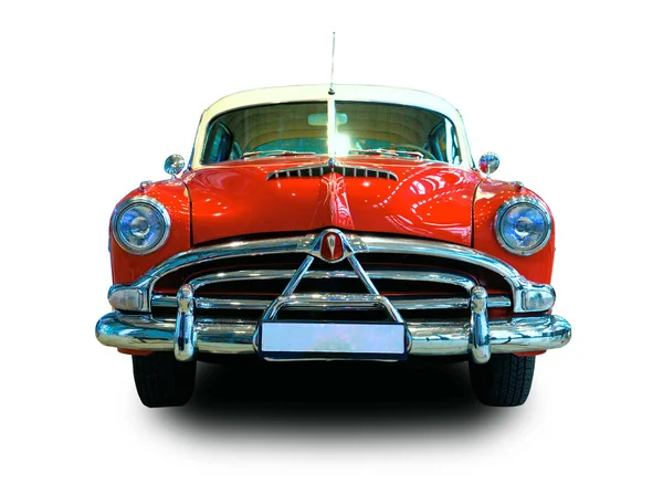 Amerikan Oldtimer Araba Hudson Hornet Beyaz Arka Plan Üzerinde Izole — Stok fotoğraf