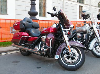 Rusya, St. Petersburg, 3 Ağustos 2018: Harley Davidson motosiklet üzerinde Rus Harley gün. 