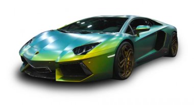 Lüks İtalyan supercar. Beyaz arka plan.