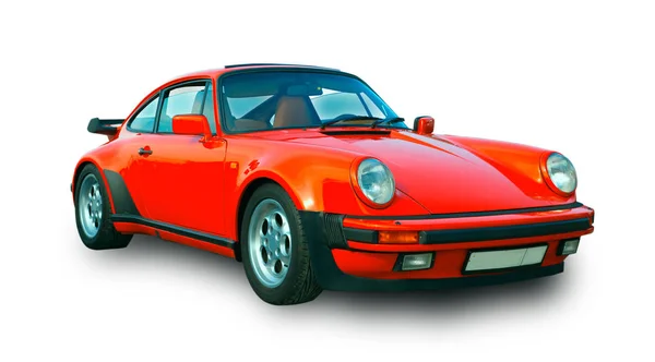 Lyxig tysk sportbil Turbo. Vit bakgrund. — Stockfoto