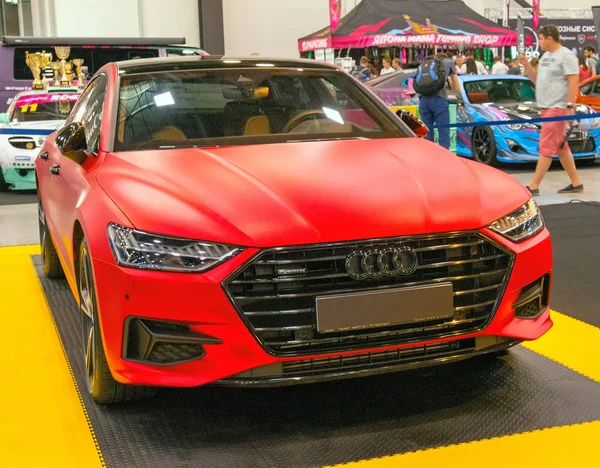 German luxury Audi red car. — Stock Photo, Image