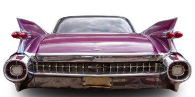 Klasik Amerikan Vintage arabası Cadillac Eldorado 1959 beyaz arka planda izole edildi. Arka plan.