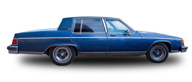 1979 model klasik Amerikan Vintage arabası beyaz arka planda izole edilmiş Buick Park Avenue..