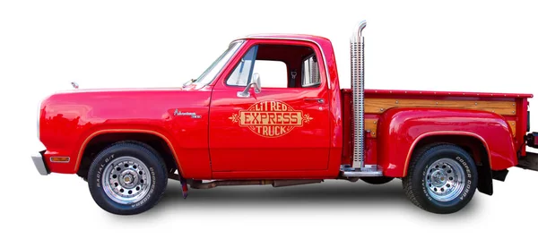 Американський Dodge Lil Red Express 1979 Року Ізольований Білому Тлі Ліцензійні Стокові Фото