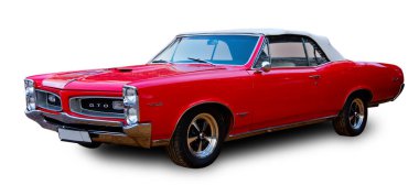 American vintage muscle car 1966 Pontiac GTO isolated on white background. clipart