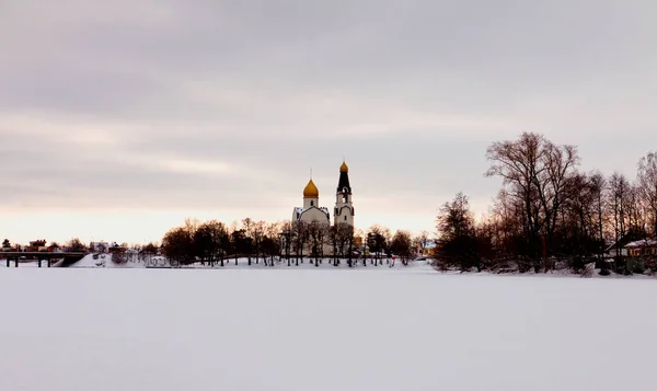 Igreja Dos Apóstolos Pedro Paulo Lago Sestroretsky Razliv Sestroretsk Rússia — Fotografia de Stock