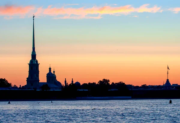 Uitzicht Petersburg Peter Paul Fort Zomer Dageraad — Stockfoto