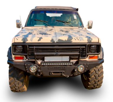 Amerikan SUV arabası Chevrolet K5 Blazer beyaz arka planda izole edildi.