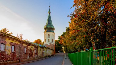 The Medieval Town Hall Tower in Vyborg, Russia, 09/15/2020. clipart