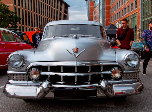 Clássico American Vintage Carro 1950 Cadillac Limousine Original Meet Show — Fotografia de Stock