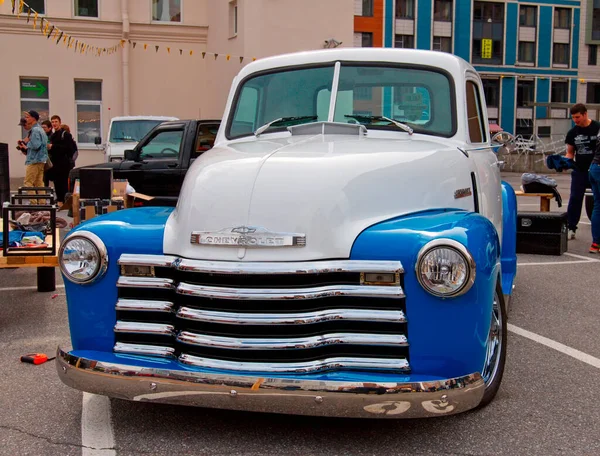 Clássico Americano Pickup Caminhão Chevrolet Thriftmaster Original Meet Show Rússia — Fotografia de Stock