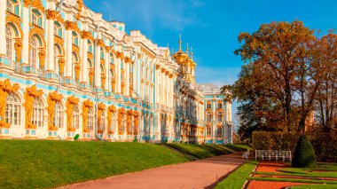 Catherine Palace ve Park Tsarskoe Selo, Puşkin, St. Petersburg, Rusya - 16 Ekim 2020