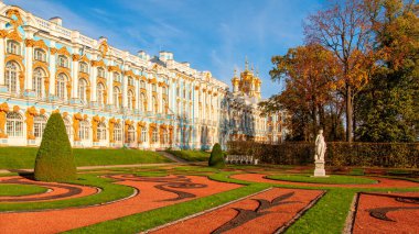 Catherine Palace ve Park Tsarskoe Selo, Puşkin, St. Petersburg, Rusya - 16 Ekim 2020