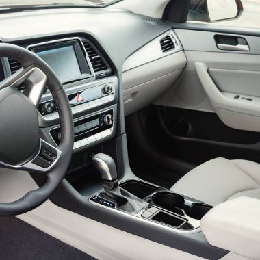 Modern araba iç, beyaz iç, hiçbir ticari markalar, değiştirilmiş iç