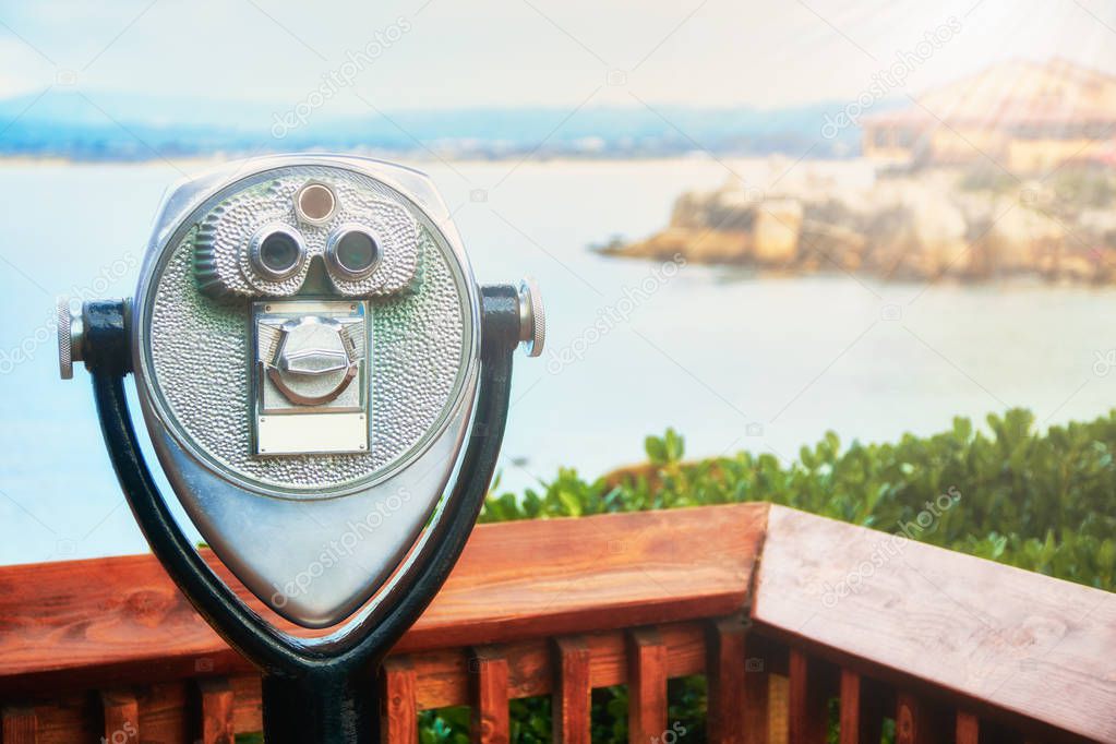 Binoculars on the panoramic tower