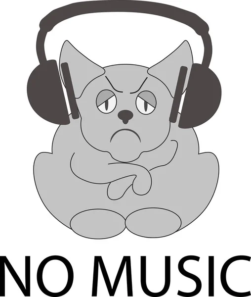 No music icon illustration isolated vector sign symbol with a sad animal — Stock Vector