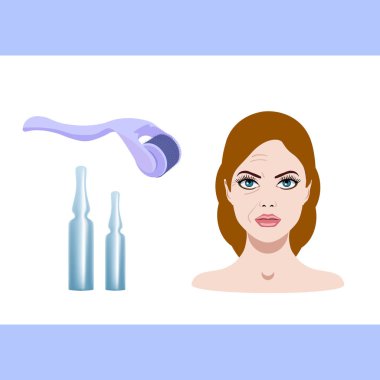 Vektör çizim, derma mesorolling önce ve sonra yürürlüğe