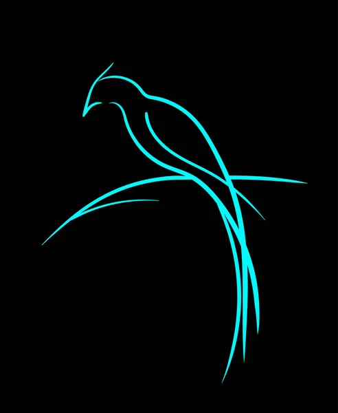 Diseño del logo del pájaro en el fondo negro — Vector de stock