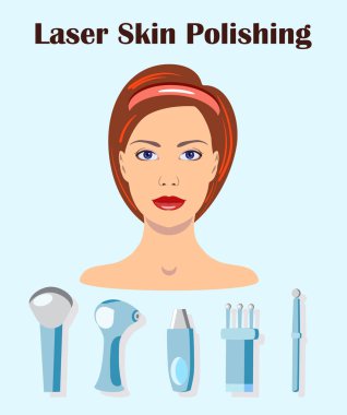 Bir vektör lazer cilt parlatma için izole ayarla