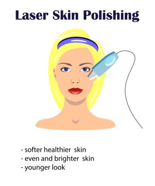 Bir vektör lazerler ve bir kız yüz illüstrasyon sağlık siteleri için farklı amaçlar için izole ayarla