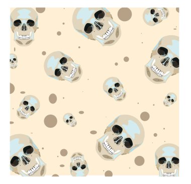 Vektör sorunsuz doku ile şirin kafatasları izole