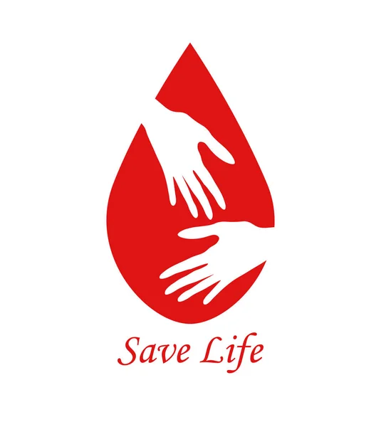 Δωρίσουν αίμα πάνω από την εικονογράφηση διανυσματικά λευκό φόντο — Διανυσματικό Αρχείο