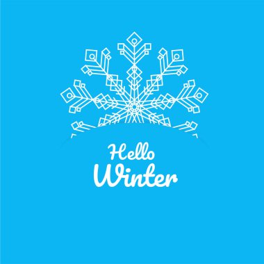 Mavi bir arka plan üzerinde Noel kartı kar tanesi