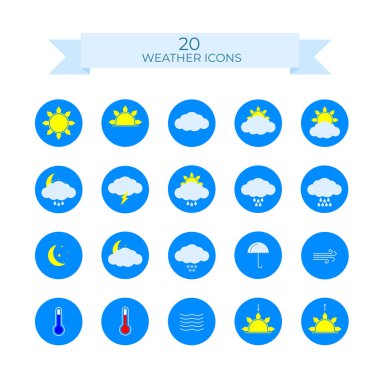 20 hava simgeleri mavi arka plan ayarla.