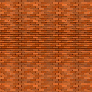 Kahverengi arka planda dikişsiz renkli tuğla deseni.