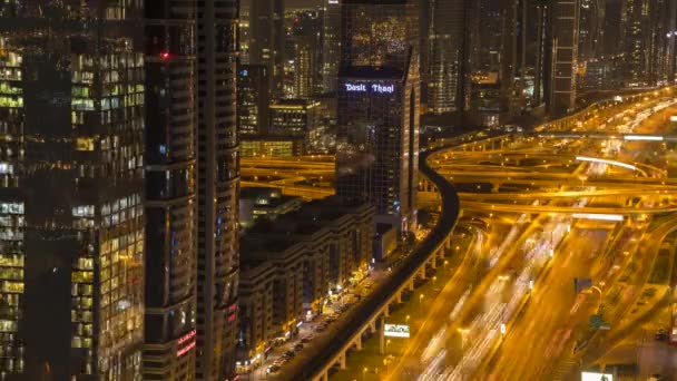 Dubai Uae March 2018 Time Lapse Sheikh Zayed Crossroad — Stock Video