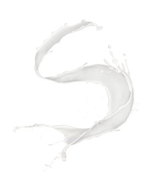 Süt beyaz arka plan üzerinde izole soyut sıçrama. Yüksek çözünürlüklü doku