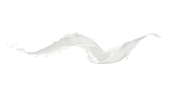 Abstract Splash Van Melk Geïsoleerd Een Witte Achtergrond Hoge Resolutie — Stockfoto
