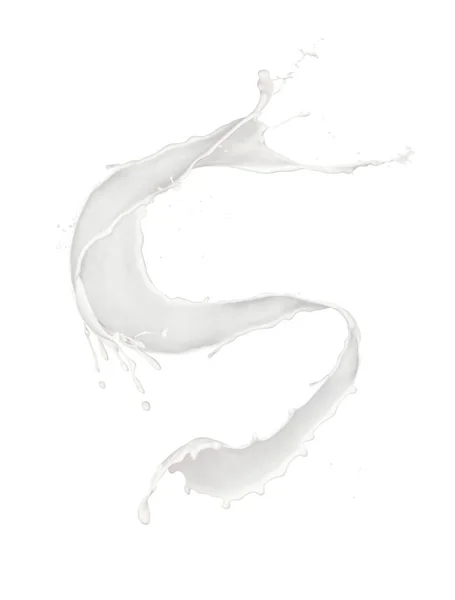 牛乳は 白い背景で隔離の抽象的なスプラッシュ 高解像度テクスチャ — ストック写真