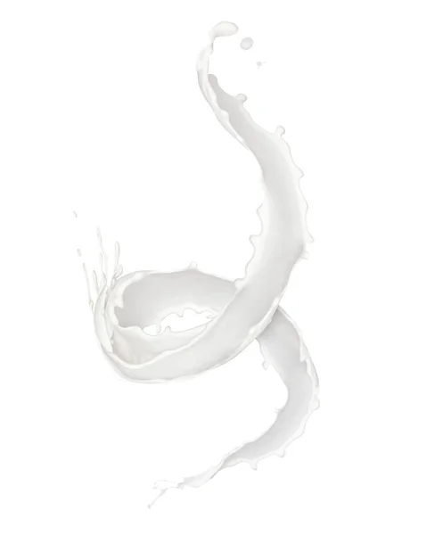 Süt Beyaz Arka Plan Üzerinde Izole Soyut Sıçrama Yüksek Çözünürlüklü — Stok fotoğraf