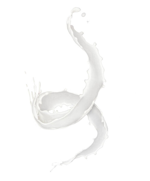 Abstract splash of milk isolated on white background. High resolution texture