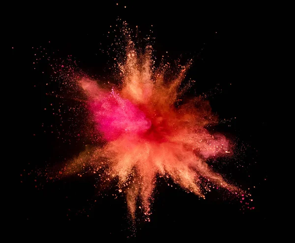 Explosion Poudre Colorée Isolée Sur Fond Blanc — Photo