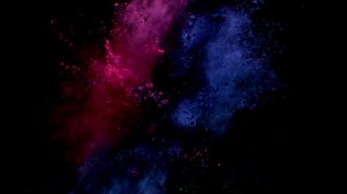 Süper ağır çekim renkli toz patlaması
