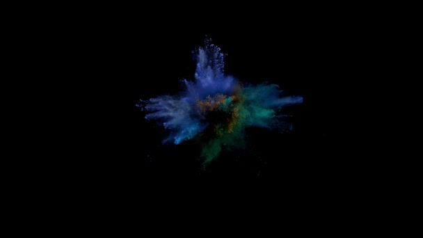 Super slow motion of colored powder explosion — Stock Video