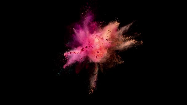 色粉の爆発のスーパー スロー モーション — ストック動画