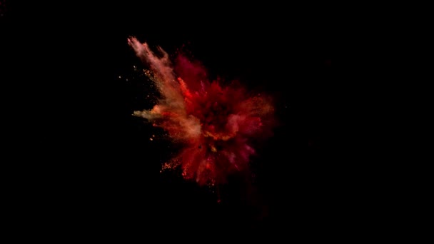 Super zpomalené exploze zbarveného prášku — Stock video