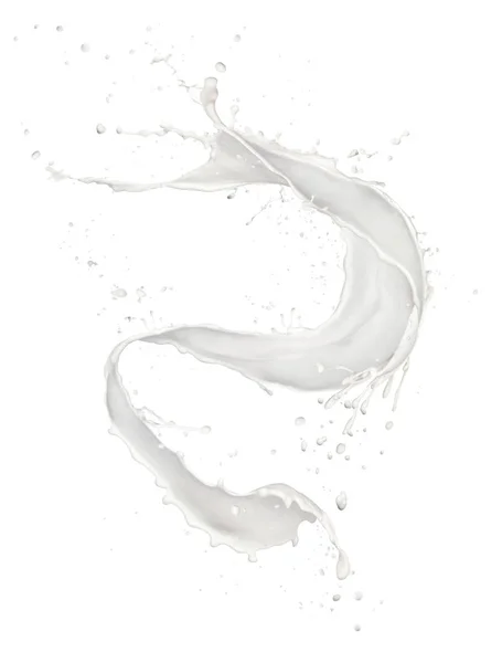 Abstract splash of milk isolated on white background. — Stock Photo, Image