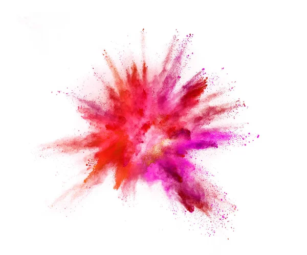 Explosion Coloured Powder Isolated White Background Abstract Background High Resolution — Stock Photo, Image