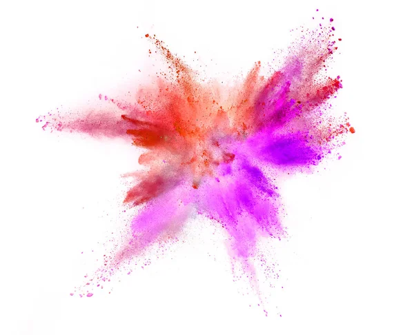 Explosion Coloured Powder Isolated White Background Abstract Background High Resolution — Stock Photo, Image