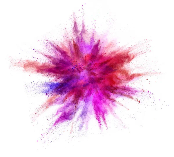 Explosion Coloured Powder Isolated White Background — Stock Photo, Image