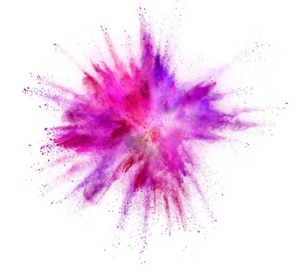 Explosion Coloured Powder Isolated White Background — Stock Photo, Image