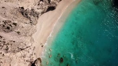 Yunanistan boş kumlu plaj havadan görünümü